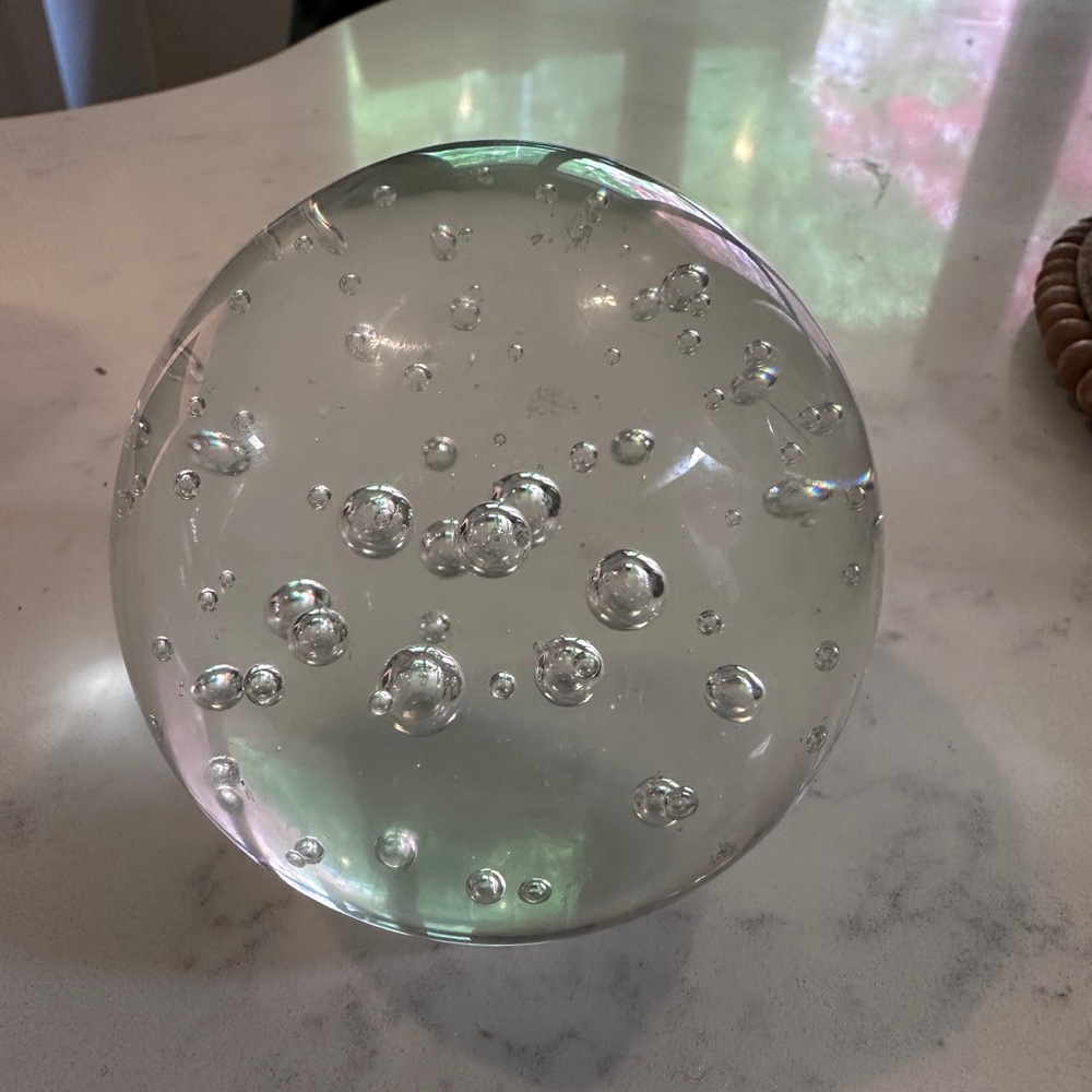 VTG Crystal Clear Bubble Sphere Paper Weight Art Ball